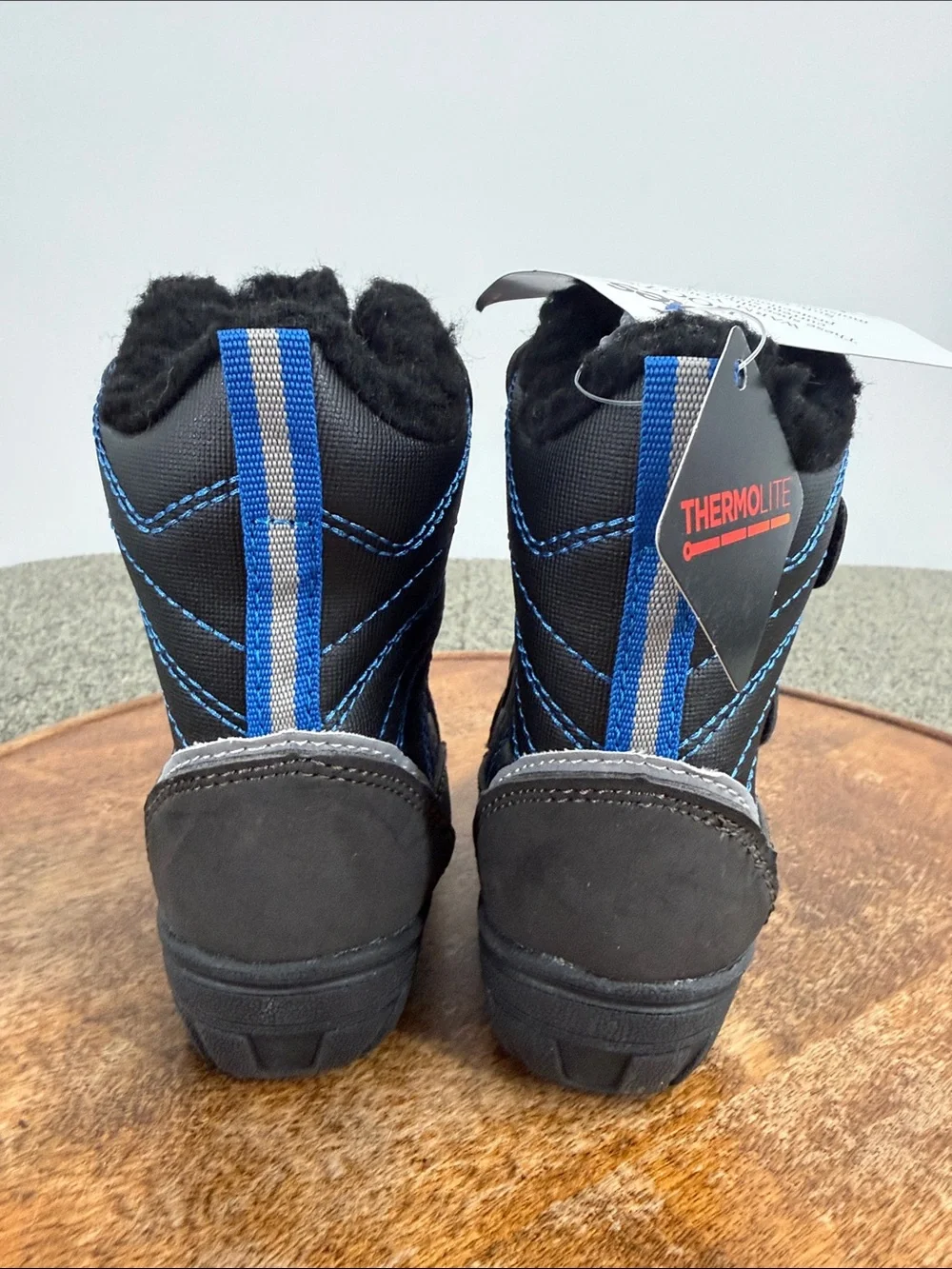 Totes Boots Kids Toddler 5 Black Blue Insulated Winter Snow Warm Play
